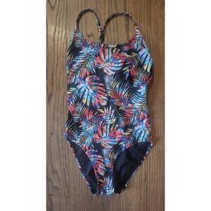 ECO BEACH Palm Frond Strappy One-piece Bathingsuit Swimsuit Women's Size Medium
